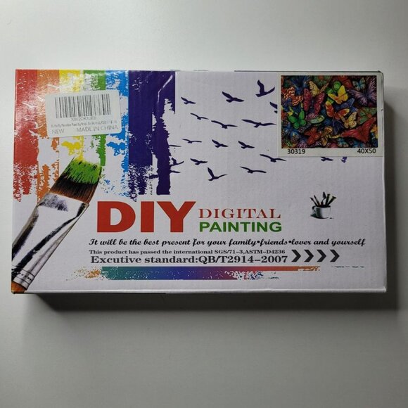 DIY Butterfly Paint By Number Kit‎ Canvas Brush Set 30319 - Picture 9 of 9